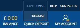 coral change to decimal odds.